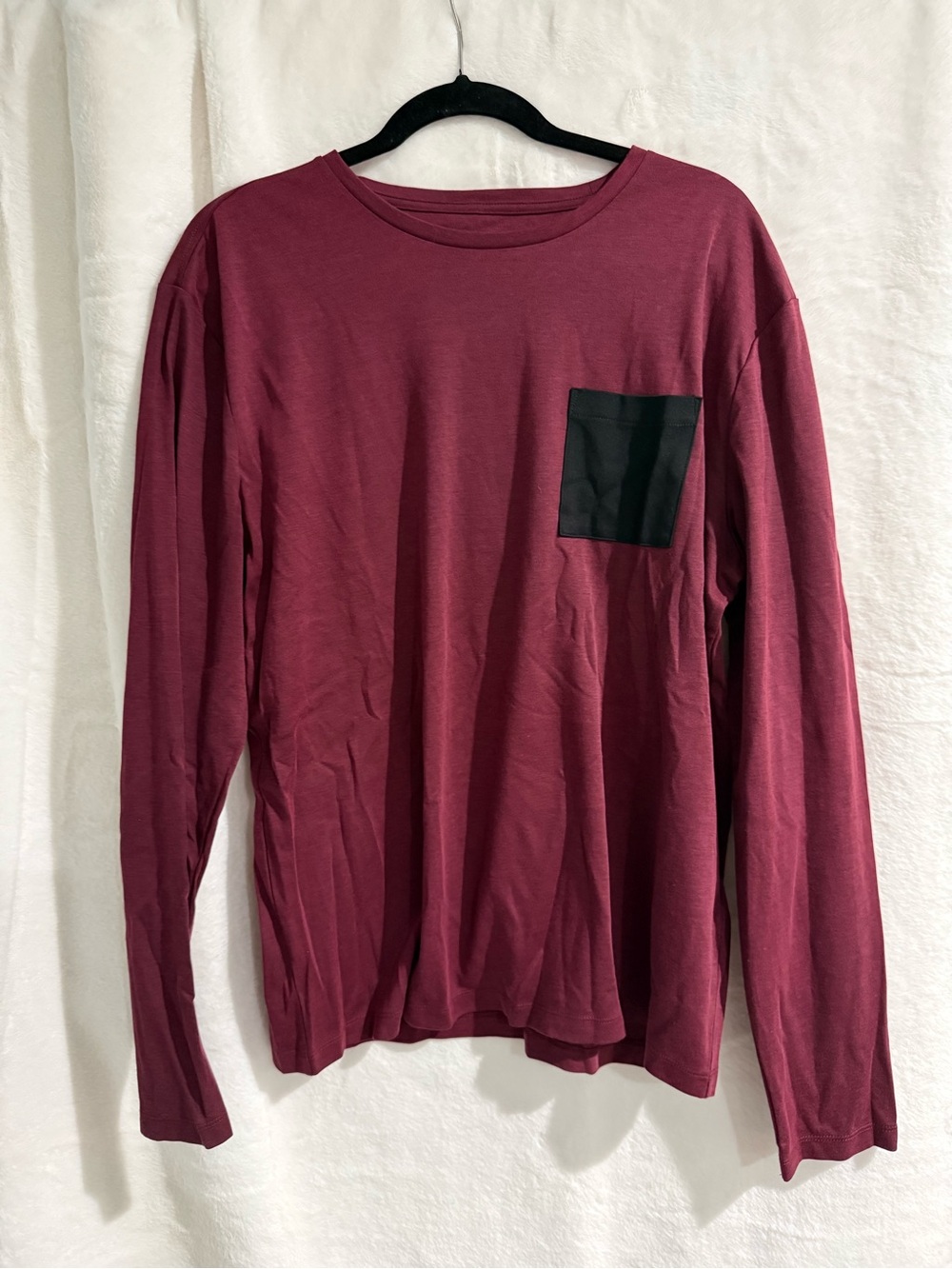 Express Burgundy Long Sleeve Shirt with Black Trim